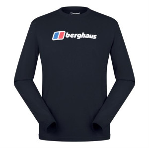 Berghaus Mens Big Logo LS Tee, Black / Black