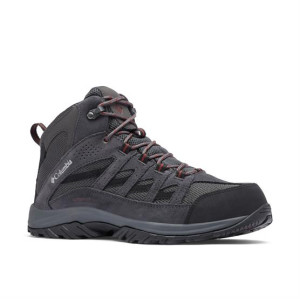 Columbia Sportswear Columbia Crestwood Mid Waterproof Mens, Dark Grey / Deep Rust 44