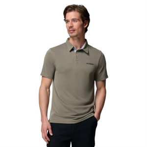 Columbia Sportswear Columbia Nelson Point Polo Mens, Stone Green XL