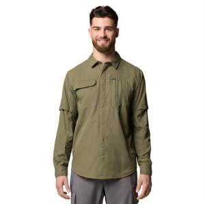 Columbia Sportswear Columbia Mens Skien Valley Long Sleeve Shirt, Stone Green 43
