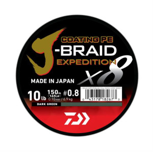 Daiwa J-Braid Expedition, Dark Green 0,16 mm 7 - 30 gram