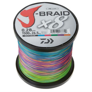 Påspoling Fletline Daiwa J-Braid x8 Multi Color 0,42 mm