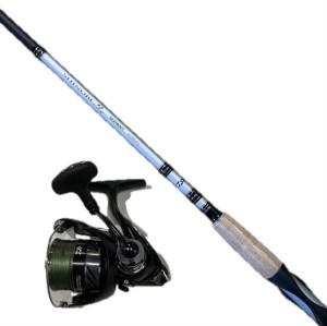 Fiskesæt - Daiwa Shinobi Seatrout og Daiwa Ninja BS med fletline 7 - 32 gram
