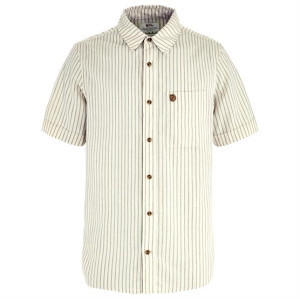 Fjällräven Övik Travel Shirt SS Mens, Chalk White / Sand Stone Str. 38