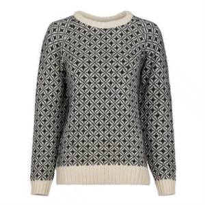 Fuza Wool Ladies Alma Sweater Round Neck, Coal M
