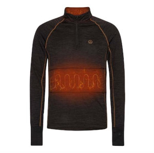 HappyHot Heated Baselayer Yukon Half Zip Mens, Black XL