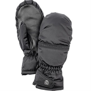 Hestra Primaloft Leather Female - Mitt, Black / Black Str. 11