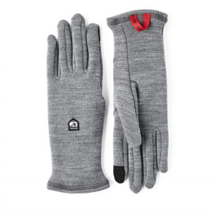Hestra Gravita Merino Liner - 5 Finger, Grey Str. 7