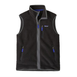 Patagonia Mens Retro Pile Vest, Black / Forge Grey L