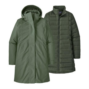 Patagonia Womens Tres 3-in-1 Parka, Old Growth Green S