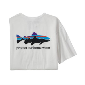Patagonia Mens Home Water Trout Organic T-Shirt, White M