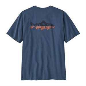 Patagonia Mens Wild Waterline Pocket Responsibili-Tee, Utility Blue S