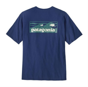 Patagonia Mens Boardshort Logo Pocket Responsibili-Tee, Clement Blue L