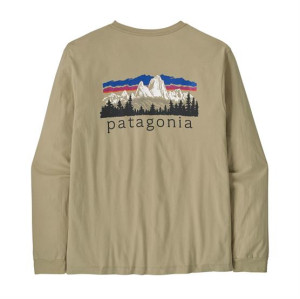 Patagonia Mens L/S Fitz Roy Foothills T-Shirt, Weathered Stone L