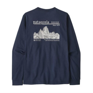 Patagonia Mens L/S MW Hut Tripper Skyline T-Shirt, New Navy XXL