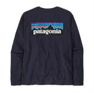 Patagonia Mens L/S P-6 Logo Responsibili-Tee, New Navy L
