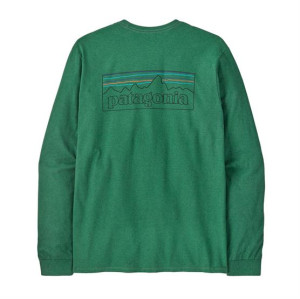 Patagonia Mens L/S P-6 Logo Responsibili-Tee, P-6 / Heartleaf Green XS