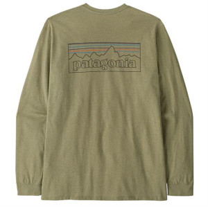 Patagonia Mens L/S P-6 Logo Responsibili-Tee, P-6 Outline / Gumtree Green L