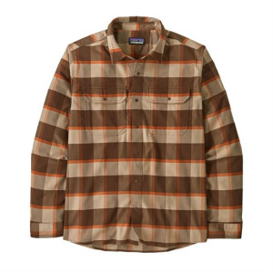 Patagonia Mens Canyonite Flannel Shirt, Cliff / Molasses Brown M