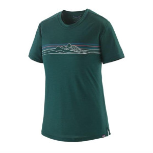 Patagonia Womens Cap Cool Merino Blend Shirt, Strata / Cascade Green M
