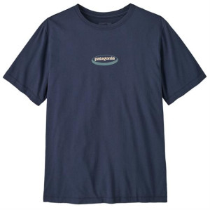 Patagonia Mens '95 Oval Logo T-Shirt, New Navy / Kaleido S