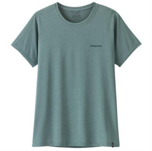 Patagonia Womens Cap Cool Daily Shirt - Boardshort Logo, Blue Sage / Light Blue Sage X-Dye XL