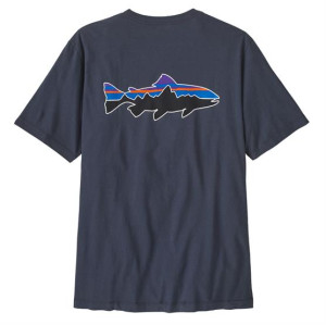Patagonia Mens Fitz Roy Trout T-Shirt, Smolder Blue S