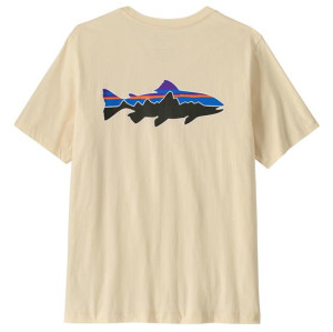 Patagonia Mens Fitz Roy Trout T-Shirt, Undyed Natural XXL