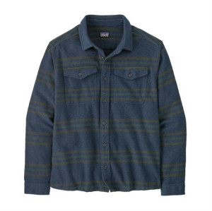 Patagonia Mens Fjord Flannel Shirt, Treelined / Smolder Blue L