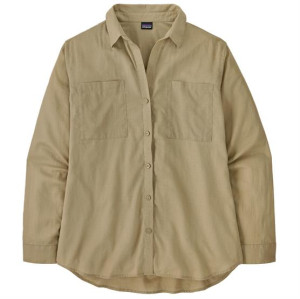 Patagonia Womens LW A/C Buttondown, Windowpane Dobby / Weathered Stone M