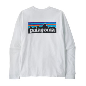 Patagonia Mens L/S P-6 Logo Responsibili-Tee, Fiber White L