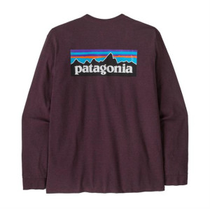 Patagonia Mens L/S P-6 Logo Responsibili-Tee, Berry Fig L
