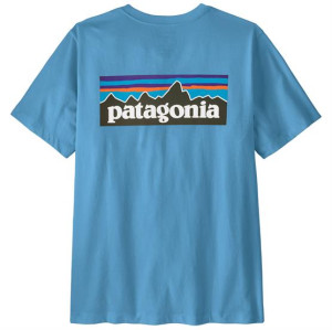 Patagonia Mens P-6 Logo T-Shirt, Shore Blue L