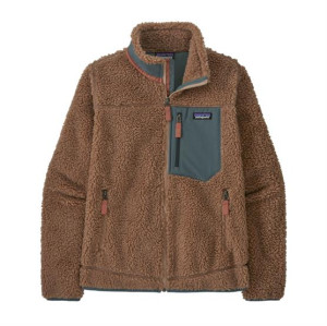 Patagonia Womens Classic Retro-X Jacket, Pampas Tan / Green M