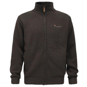 Pinewood Hurricane Full Zip Sweater Mens, D.Brown Mel L