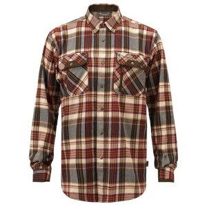 Pinewood Prestwick Exclusive Shirt Mens, Bordeaux / Beige L