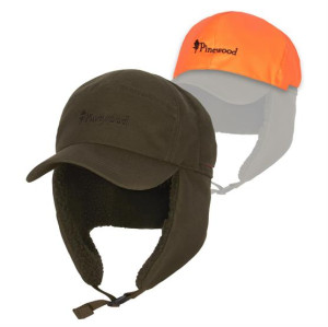 Pinewood Småland Teddy Winter Cap, Moss Green / Orange XL/XXL