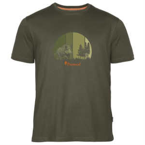 Pinewood Wild Boar T-Shirt Mens, Olive Str. 64