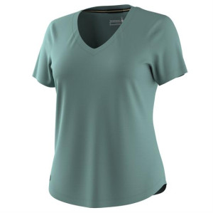 Smartwool Womens Active Ultralite V-Neck S/S, Dusty Teal S