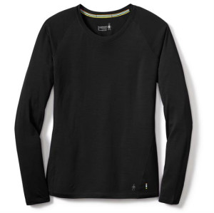 Smartwool Womens Classic All-Season Merino Base Layer Crew, Black