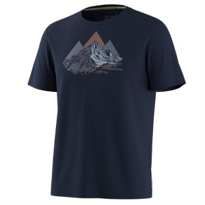 Smartwool Mens Peak Bagger Active SS Graphic Tee, Navy S