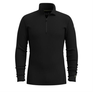 Smartwool Mens Classic Thermal Merino Base Layer 1/4 Zip, Black S