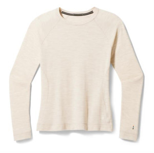 Smartwool Womens Thermal Merino Base Layer Crew, Almond Heather XXL