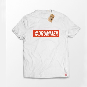 #Drummer koszulka biała-S