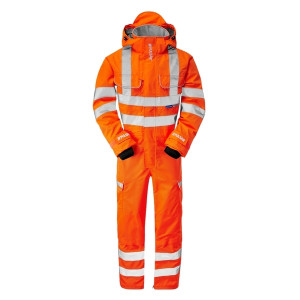 PR505 PULSAR Rail Spec Breathable Hi Vis Orange Safety Coverall (GO/RT) | Mens / Womens Reflective Waterproof Overalls | Warm & Comfortable Overalls