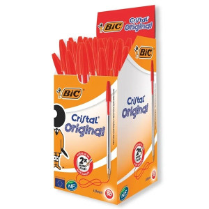 Bic Crystal Medium Ballpoint Pens Red (Pack 50)