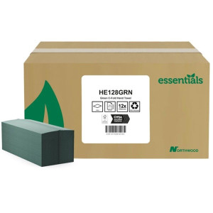 PRISTINE Standard 1Ply Recycled C-Fold Hand Towel Green