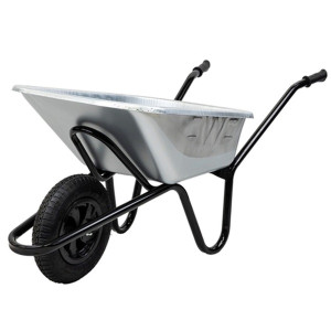 Invincible Wheelbarrow c/w Pneumatic Tyre Chrome 120 Litre