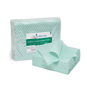 CleanWorks ProEco Compostable Cloths Green (Pack 50)