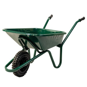 Endurance Heavy Duty Wheelbarrow with Solid Tyre Green 90 Litre